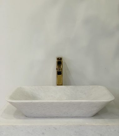 LAVABO ĐÁ TỰ NHIÊN – HCN VÁT CẠNH (MÀU TRẮNG MUỐI) LVT07